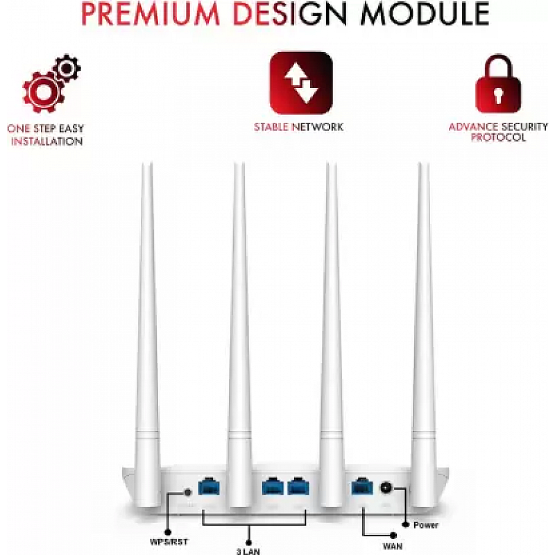 Tenda F6 V4.0 Wireless N300 Easy Setup Wi-Fi Router 300 White