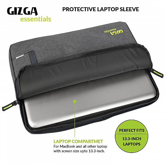 Gizga Essentials Laptop Bag Sleeve for 13 inch-13.5 inch Laptop Case Cover Pouch MacBook Pro (Grey)