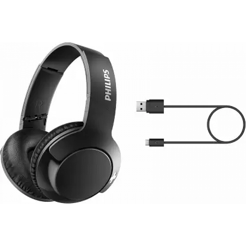 Philips Bass+ Bluetooth Headset SHB3175BK with Mic, 12 Hrs of Playtime (Black)