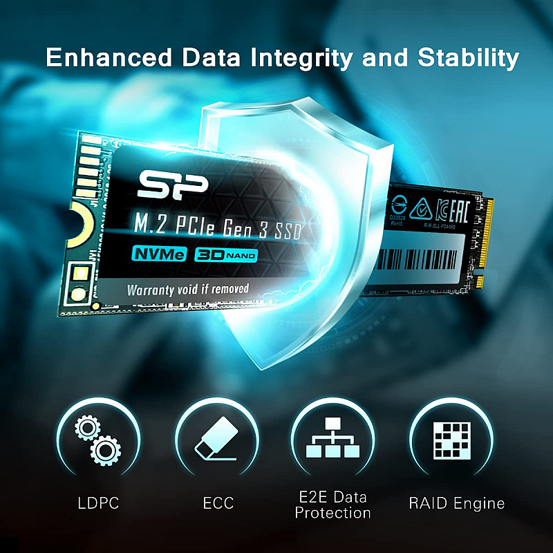 SP Silicon Power 256GB NVMe PCIe Gen3x4 M.2 2280 TLC SSD R/W up to 2,100MB/s and 1,200MB/s (SP256GBP34A60M28)