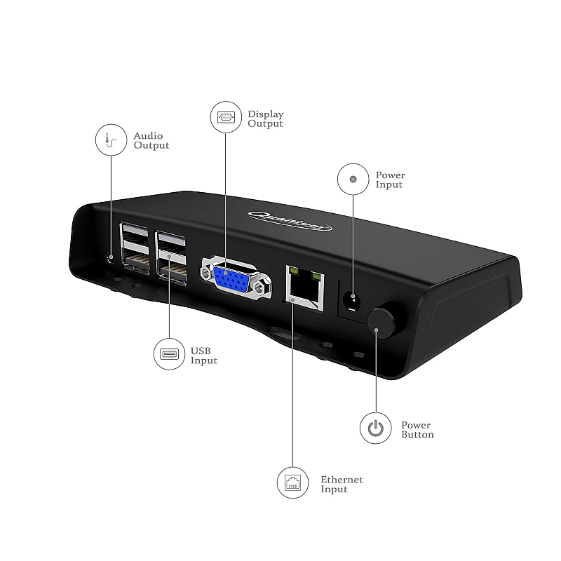 Quantum QHM6056B Thin Client with 1 GHz Dual-Core (A7) Processor, 512 MB RAM with 4GB ROM  