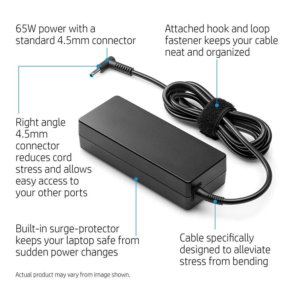 HP 65W 4.5mm Non-EM AC Adapter Charger (Without Power Cord)