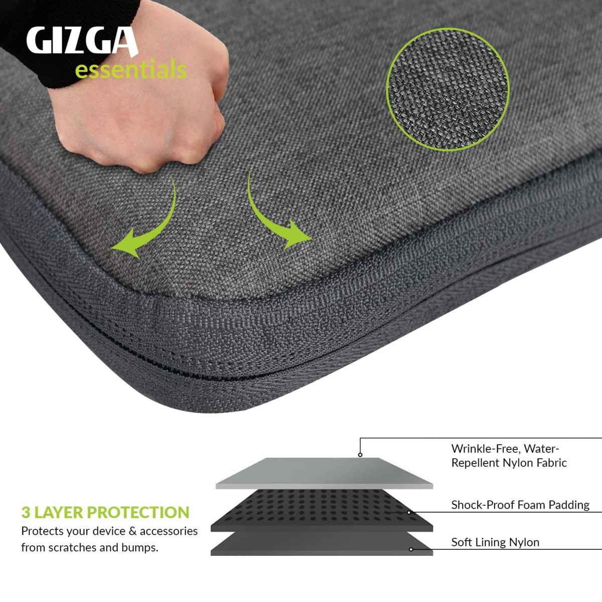 Gizga Essentials Laptop Bag Sleeve for 13 inch-13.5 inch Laptop Case Cover Pouch MacBook Pro (Grey)