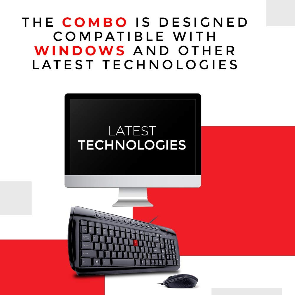 iBall Shiny MM V2.0 Style36 Wired Desktop USB Keyboard Mouse Combo (Black)