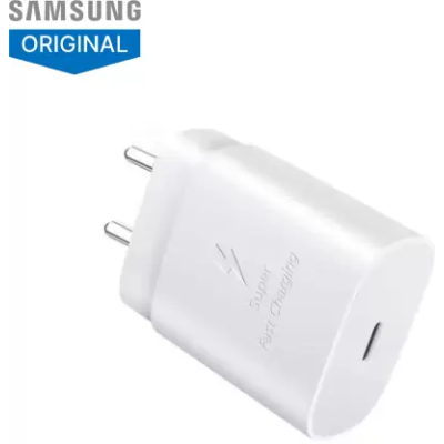 SAMSUNG Original 25W, Type C Power Adaptor compatible for all Samsung Devices (Super Fast Charge 3.0) (White) SAMSUNG Original 25W, Type C Power Adaptor compatible for all Samsung Devices (Super Fast Charge 3.0) (White)