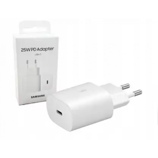 SAMSUNG Original 25W, Type C Power Adaptor compatible for all Samsung Devices (Super Fast Charge 3.0)  (White)