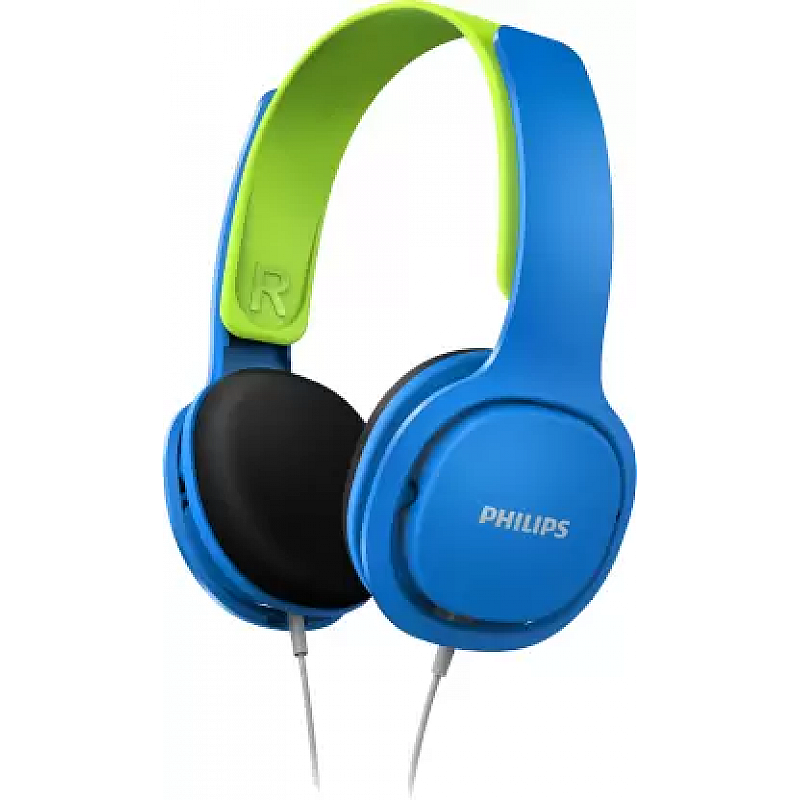 Philips Audios SHK2000BL Kids Headphone, Ergonomic,Adjustable, with (Blue/Green) 