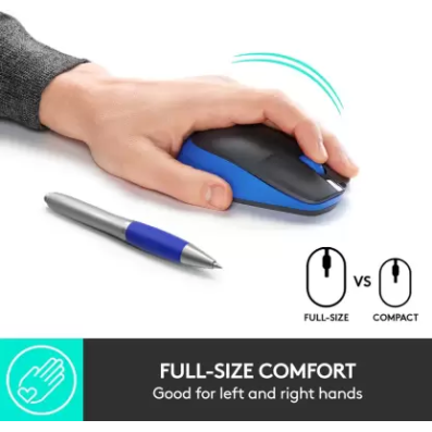 Logitech M190 Wireless Mouse ,Full Size Ambidextrous Curve Design (Blue) Logitech M190 Wireless Mouse ,Full Size Ambidextrous Curve Design (Blue)