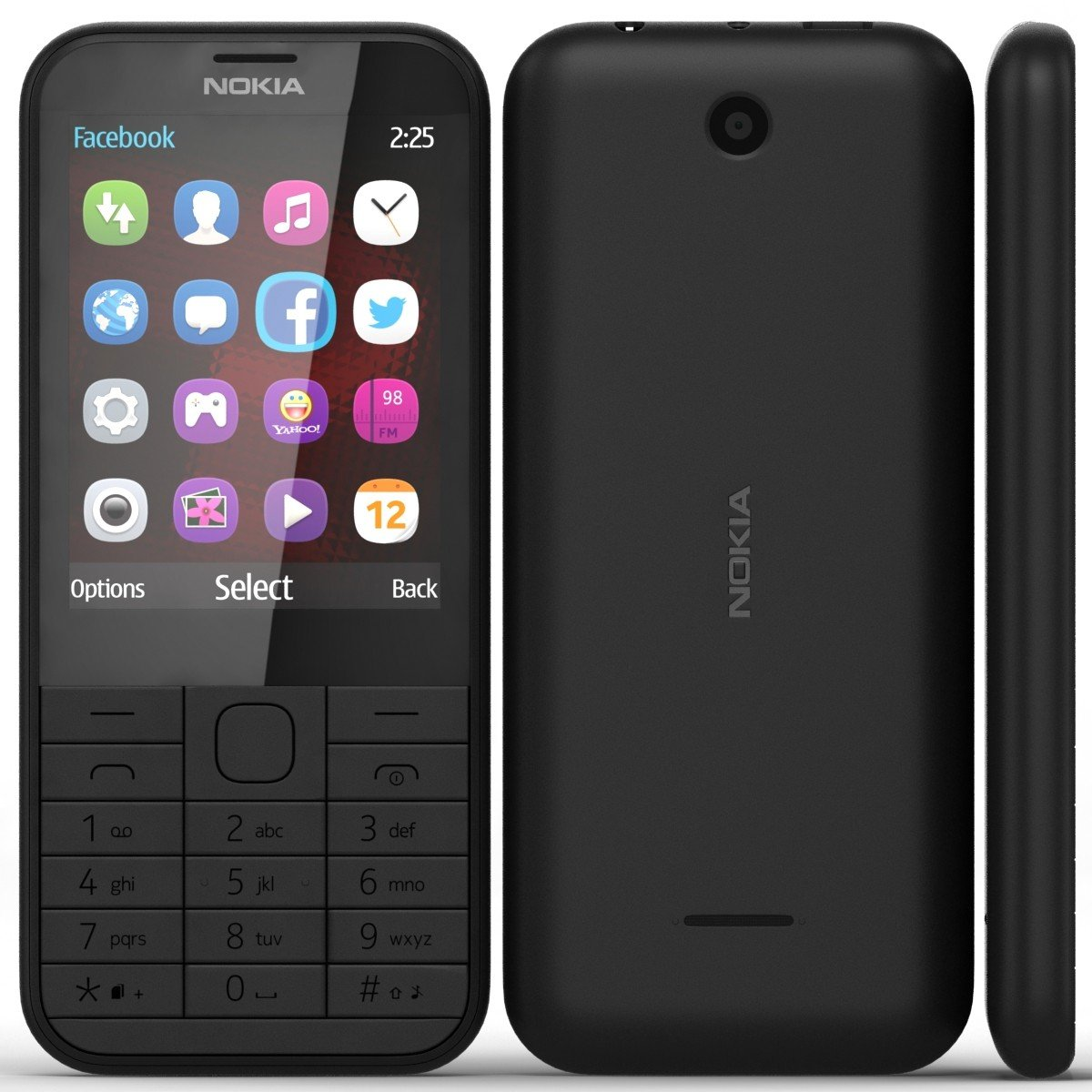 Nokia 225 (Dual SIM, Black)