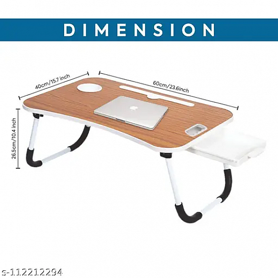 Callas Multipurpose Foldable Laptop Table with Cup Holder Study Table and Bed Table