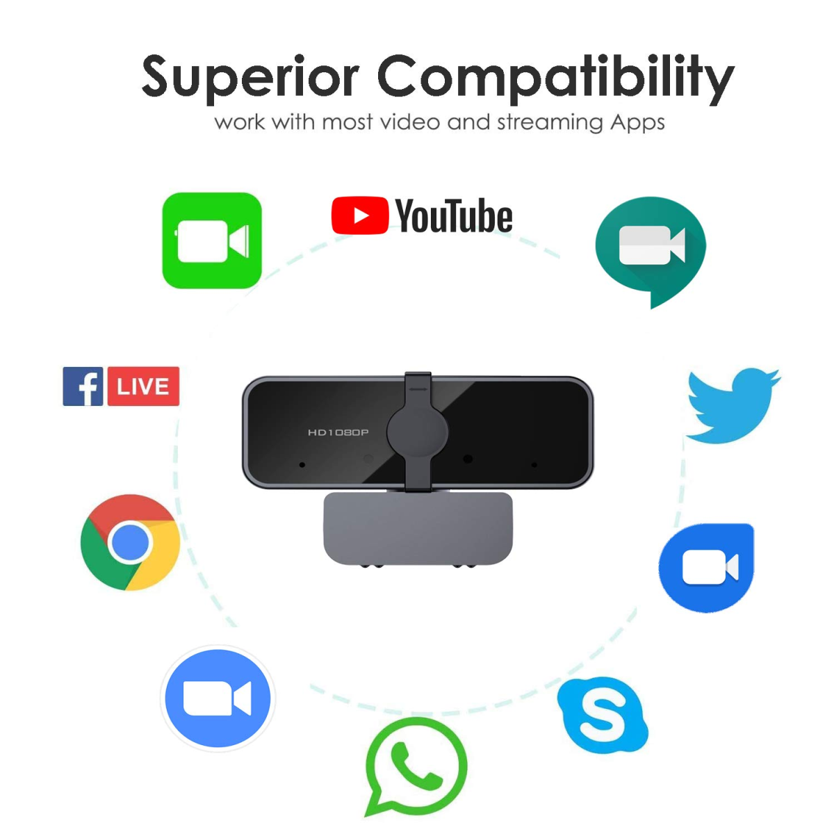 Live Tech Meet Webcam with Digital Microphone, Plug and Play USB Streaming Camera