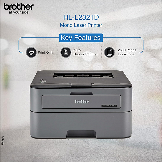 Brother HL-L2321D Single-Function Monochrome Laser Printer with Auto Duplex Printing Refurbished