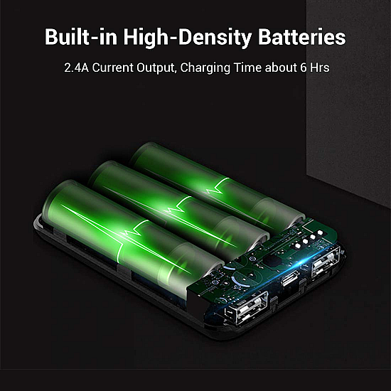 PTron Dynamo 10000mAh Li-Polymer Power Bank, BIS Certified, Ultra-Compact, 2.4A Fast Charging