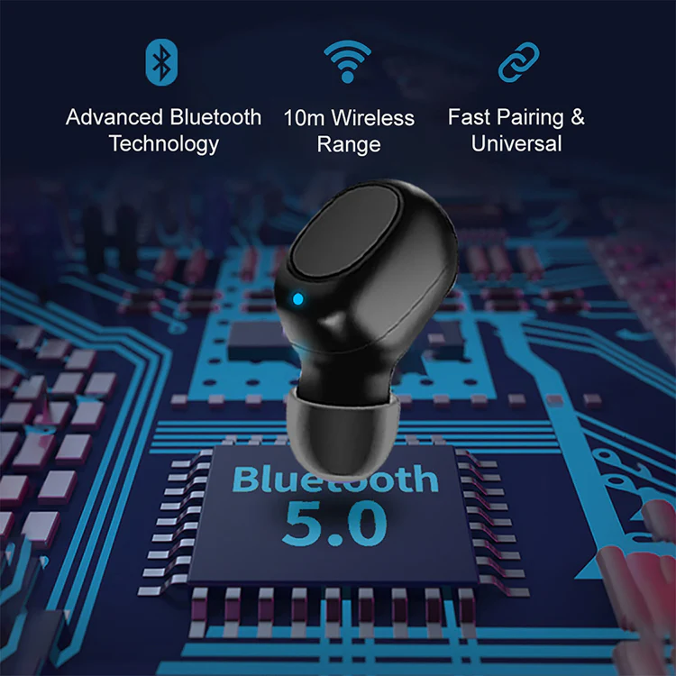 pTron Atom in-Ear Mono Bluetooth 5.0 Wireless Headphone, Built-in Mic, Clear Calls, Snug-fit Sweatproof Earbuds