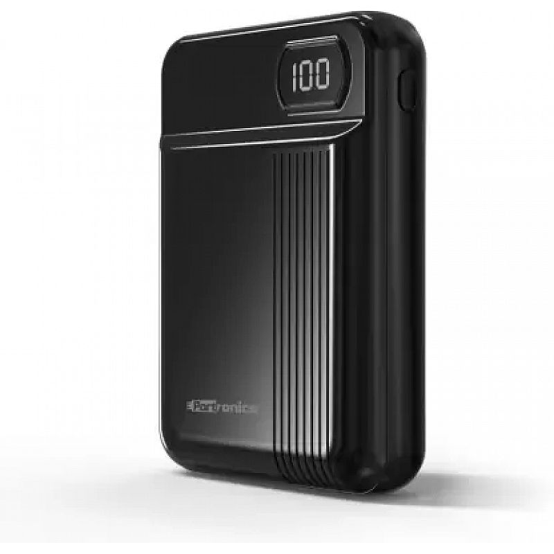 Portronics Indo 10D 10,000 mAh Power Bank Dual Input(Type C + Micro USB) and Dual Output with Display (Black) 