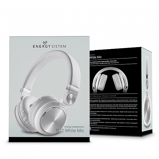 Energy Sistem DJ2 Energy Headphones with Mic (White)