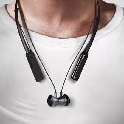 PTron Tangent Pro Headphone Neckband Stereo Earphone Bluetooth with Mic for All Smartphones (Grey/Black) PTron Tangent Pro Headphone Neckband Stereo Earphone Bluetooth with Mic for All Smartphones (Grey/Black)