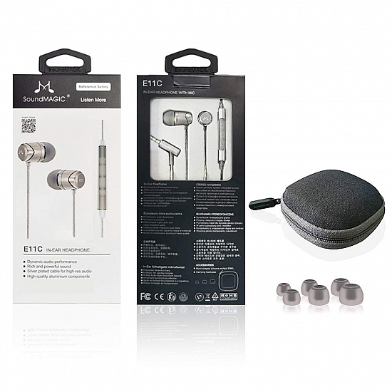 SoundMAGIC E11C Sound Isolating in-Ear Headphones with Microphone and Remote (Gunmetal) 