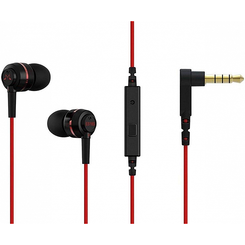 Soundmagic ES18S In-Ear Headphone With Mic (Black/Red)