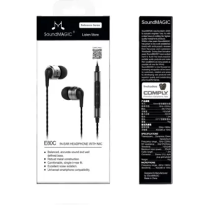 SoundMagic E80C in Ear Isolating Earphones with Microphone Black (Gunmetal) SoundMagic E80C in Ear Isolating Earphones with Microphone Black (Gunmetal)