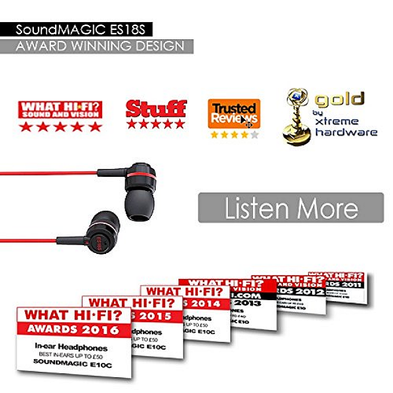 Soundmagic ES18S In-Ear Headphone With Mic (Black/Red)