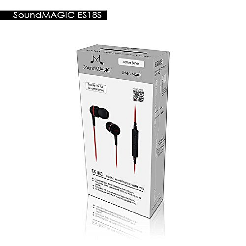 Soundmagic ES18S In-Ear Headphone With Mic (Black/Red)