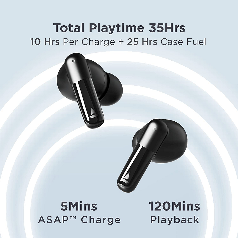 boAt Airdopes 172 True Wireless in Ear Earbuds with Enx Tech, Beast Mode, 35H Playtime, IPX4, IWP, Touch Controls(Stunning Black)