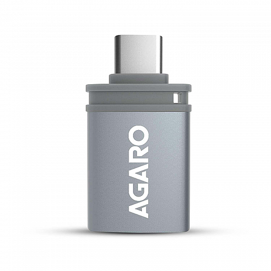 AGARO - 33283 Type-C to USB A Female OTG Adapter (Metallic Grey)