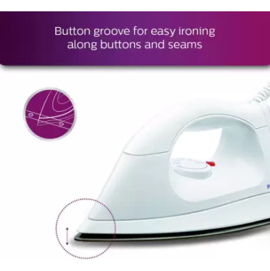 Philips HI113 1000-Watt Plastic Body PTFE Coating Dry Iron Philips HI113 1000-Watt Plastic Body PTFE Coating Dry Iron
