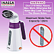 Inalsa Garment Steamer Handy Steam-600W with Detachable Fabric Brush and 120ml Capacity, (White/Purple)