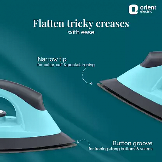 Orient Electric DIFP10BP Fabri Press Dry Iron (Black and Blue)