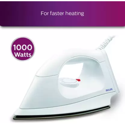 Philips HI113 1000-Watt Plastic Body PTFE Coating Dry Iron Philips HI113 1000-Watt Plastic Body PTFE Coating Dry Iron