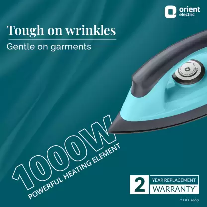 Orient Electric DIFP10BP Fabri Press Dry Iron (Black and Blue) Orient Electric DIFP10BP Fabri Press Dry Iron (Black and Blue)