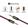 AGARO 3.5mm Male to Male Gold Plated Aux Connectors, 2 Meters Tough Nylon Braided Audio Cable