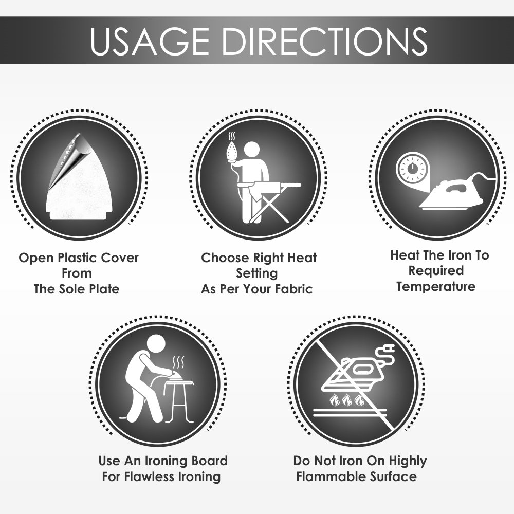 Usha EI 3302 Gold 1100-Watt Lightweight Dry Iron (Galaxy Blue)