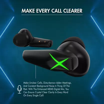 WINGS X-Fire with 25 Hrs playtime Bluetooth5.3, 50ms low latency game mode Bluetooth Gaming Headset (Black, True Wireless) WINGS X-Fire with 25 Hrs playtime Bluetooth5.3, 50ms low latency game mode Bluetooth Gaming Headset (Black, True Wireless)