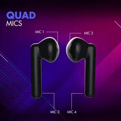 WINGS Bass Drops 101 with Environmental Noise Cancellation, 30 hours Playtime Bluetooth Headset (Black, True Wireless) WINGS Bass Drops 101 with Environmental Noise Cancellation, 30 hours Playtime Bluetooth Headset (Black, True Wireless)