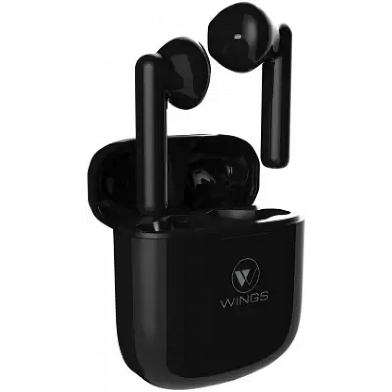 WINGS Bass Drops 101 with Environmental Noise Cancellation, 30 hours Playtime Bluetooth Headset  (Black, True Wireless)