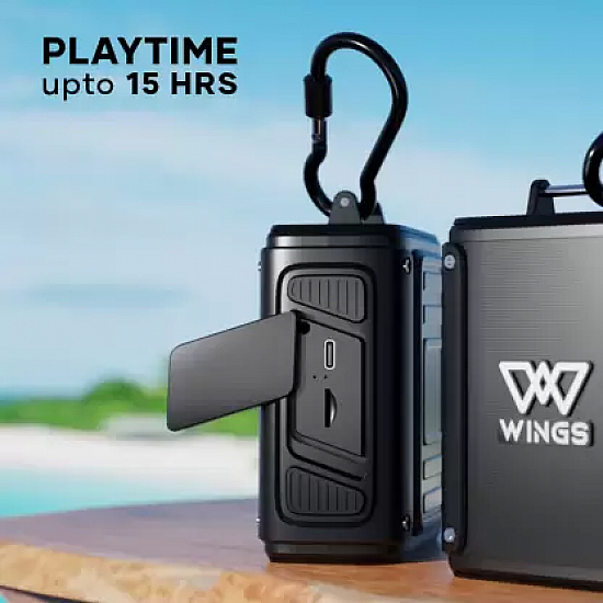 WINGS Rave 100 Made In India BT 5.2 RMS 5 Watt With Mic Wireless With 15Hrs Playtime 5 W Bluetooth Speaker  (Black, Mono Channel)