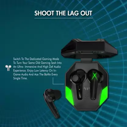 WINGS X-Fire with 25 Hrs playtime Bluetooth5.3, 50ms low latency game mode Bluetooth Gaming Headset (Black, True Wireless) WINGS X-Fire with 25 Hrs playtime Bluetooth5.3, 50ms low latency game mode Bluetooth Gaming Headset (Black, True Wireless)
