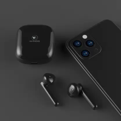 WINGS Bass Drops 101 with Environmental Noise Cancellation, 30 hours Playtime Bluetooth Headset (Black, True Wireless) WINGS Bass Drops 101 with Environmental Noise Cancellation, 30 hours Playtime Bluetooth Headset (Black, True Wireless)