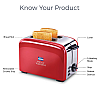 KENT 16030 850-Watt 2-Slice Pop-up Toaster (Red)