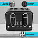 Black + Decker BXTO0401IN 2300-Watt 4 Slice Pop-up Toaster (Grey)