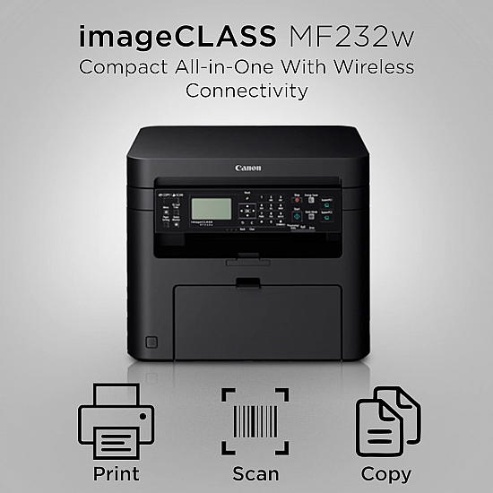 Canon imageCLASS MF232w All-in-one Laser Wi-Fi Monochrome Printer (Black)