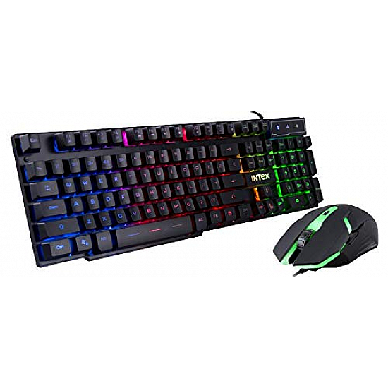 Intex Gaming KB & Mouse Combo-400 Black USB Wired Desktop Keyboard-