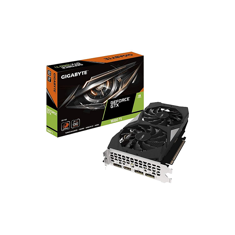 Gigabyte GeForce GTX 1660 Ti OC 6G 192-bit GDDR5 ,with Windforce 2X Cooling System, 90mm Unique Blade Fans Graphic Cards- (GV-N166TOC-6GD)-