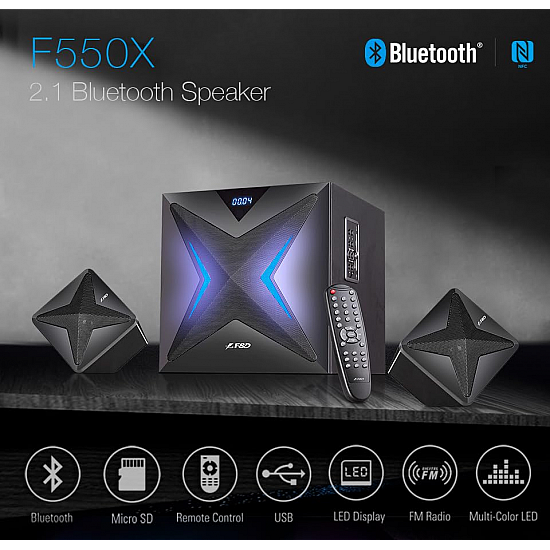 F&D F550X 2.1 Channel Multimedia Bluetooth Speakers