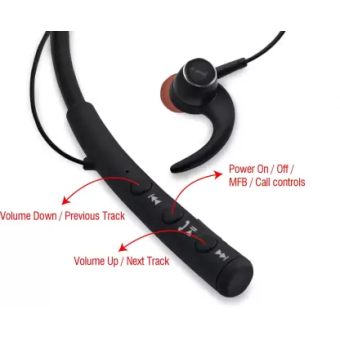 iBall EarWear Base BT 5.0 Neckband Earphone with Mic and 12 Hours Battery Life (Black) iBall EarWear Base BT 5.0 Neckband Earphone with Mic and 12 Hours Battery Life (Black)