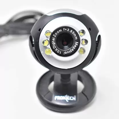 Frontech E-Cam FT-2251 Webcam Built in Mic with LED Lights for PC Web Cam for Video Calling, Video Conferencing, Online Teaching or Gaming Frontech E-Cam FT-2251 Webcam Built in Mic with LED Lights for PC Web Cam for Video Calling, Video Conferencing, Online Teaching or Gaming