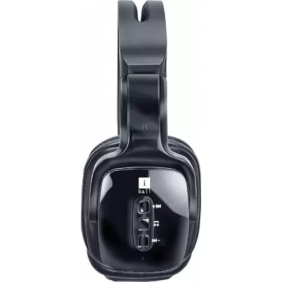 iBall Pulse BT4 Wireless Headset with Mic, Designed for Powerful Bass, Black